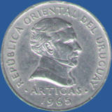 20 сентесимо Уругвая 1965 года